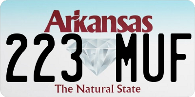 AR license plate 223MUF