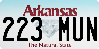 AR license plate 223MUN