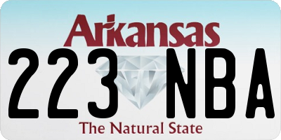 AR license plate 223NBA