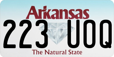AR license plate 223UOQ