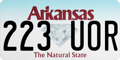 AR license plate 223UOR