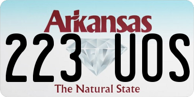 AR license plate 223UOS