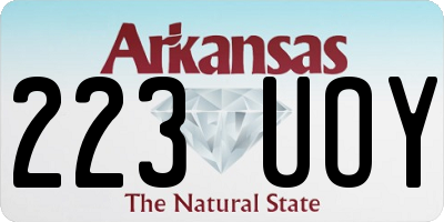 AR license plate 223UOY