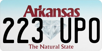 AR license plate 223UPO