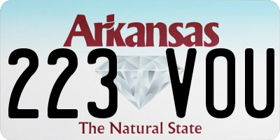 AR license plate 223VOU