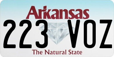 AR license plate 223VOZ
