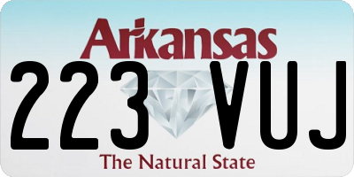 AR license plate 223VUJ