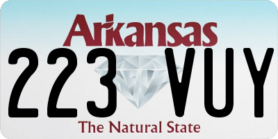 AR license plate 223VUY
