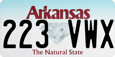 AR license plate 223VWX