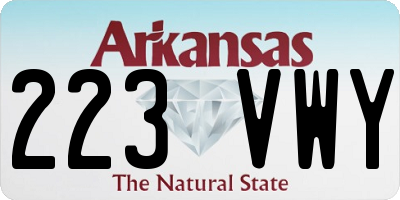 AR license plate 223VWY