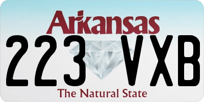 AR license plate 223VXB