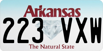 AR license plate 223VXW