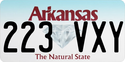 AR license plate 223VXY