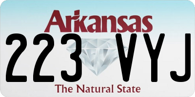 AR license plate 223VYJ