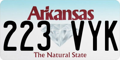 AR license plate 223VYK