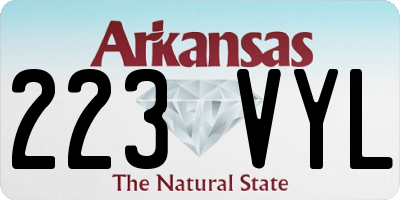 AR license plate 223VYL