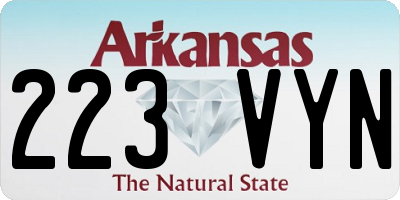 AR license plate 223VYN