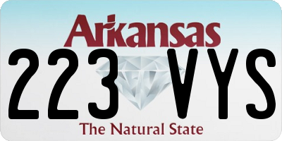 AR license plate 223VYS