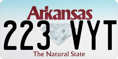 AR license plate 223VYT