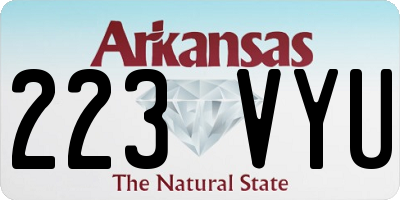 AR license plate 223VYU