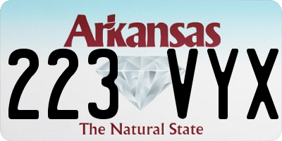 AR license plate 223VYX