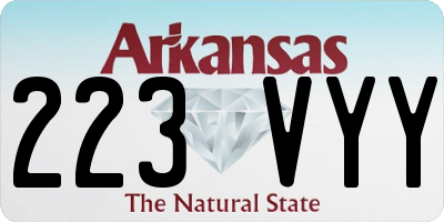 AR license plate 223VYY