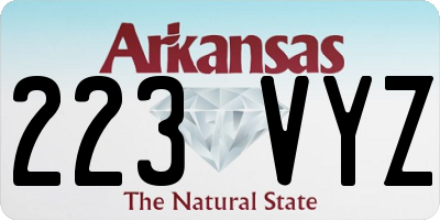 AR license plate 223VYZ