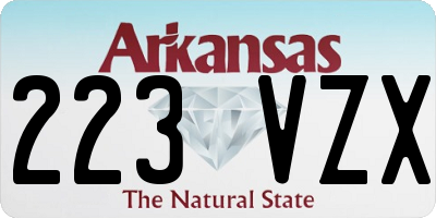AR license plate 223VZX