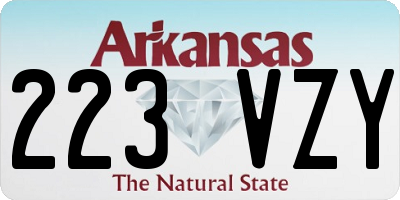 AR license plate 223VZY