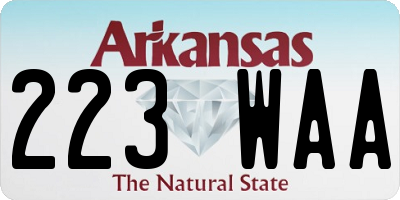 AR license plate 223WAA