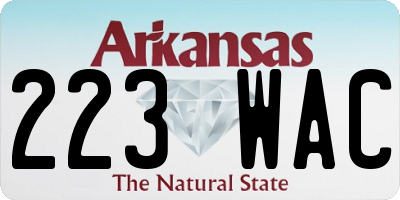AR license plate 223WAC