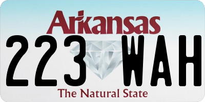 AR license plate 223WAH