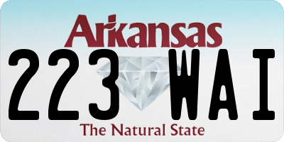 AR license plate 223WAI