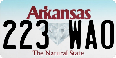 AR license plate 223WAO