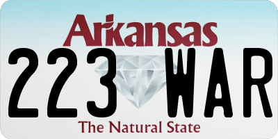 AR license plate 223WAR