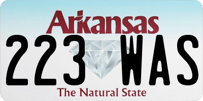 AR license plate 223WAS