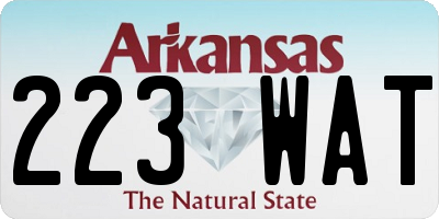 AR license plate 223WAT