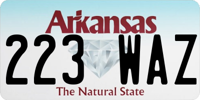 AR license plate 223WAZ