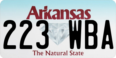 AR license plate 223WBA