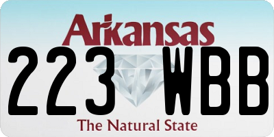 AR license plate 223WBB