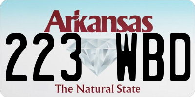 AR license plate 223WBD