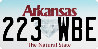 AR license plate 223WBE