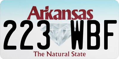 AR license plate 223WBF