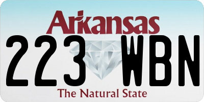 AR license plate 223WBN