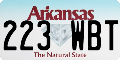 AR license plate 223WBT