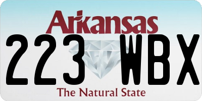 AR license plate 223WBX
