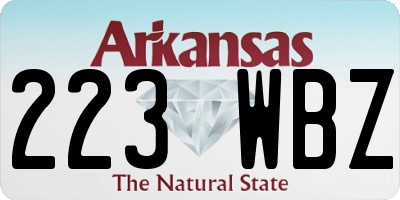 AR license plate 223WBZ