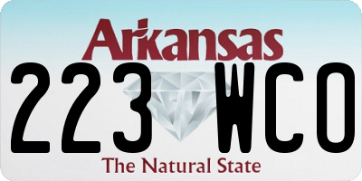 AR license plate 223WCO