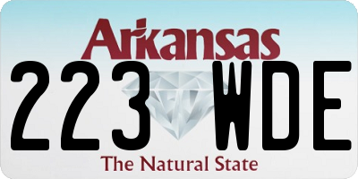 AR license plate 223WDE