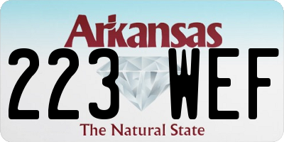 AR license plate 223WEF